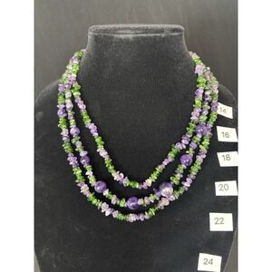 Beautiful Jay King DTR Sterling Silver 925 Amethyst Green  Stone Necklace